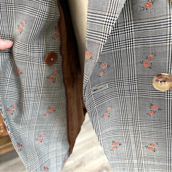 Brooks Brothers Floral Glen Plaid Double Breasted Blazer - Picture 13 of 17